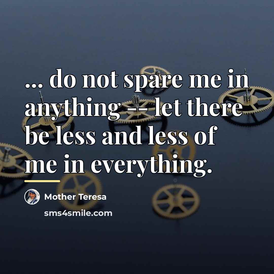 “... do not spare me in anything -- let there…” quote by Mother Teresa