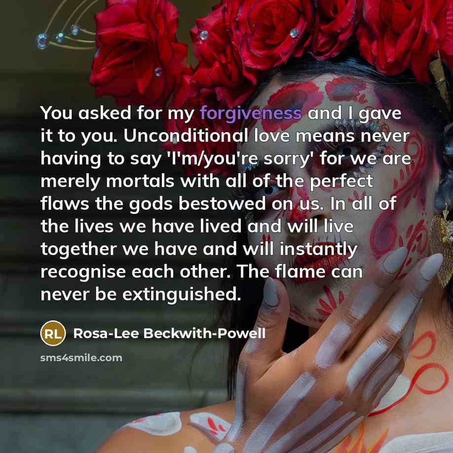 “You asked for my forgiveness and I gave it to…” quote by Rosa-Lee Beckwith-Powell