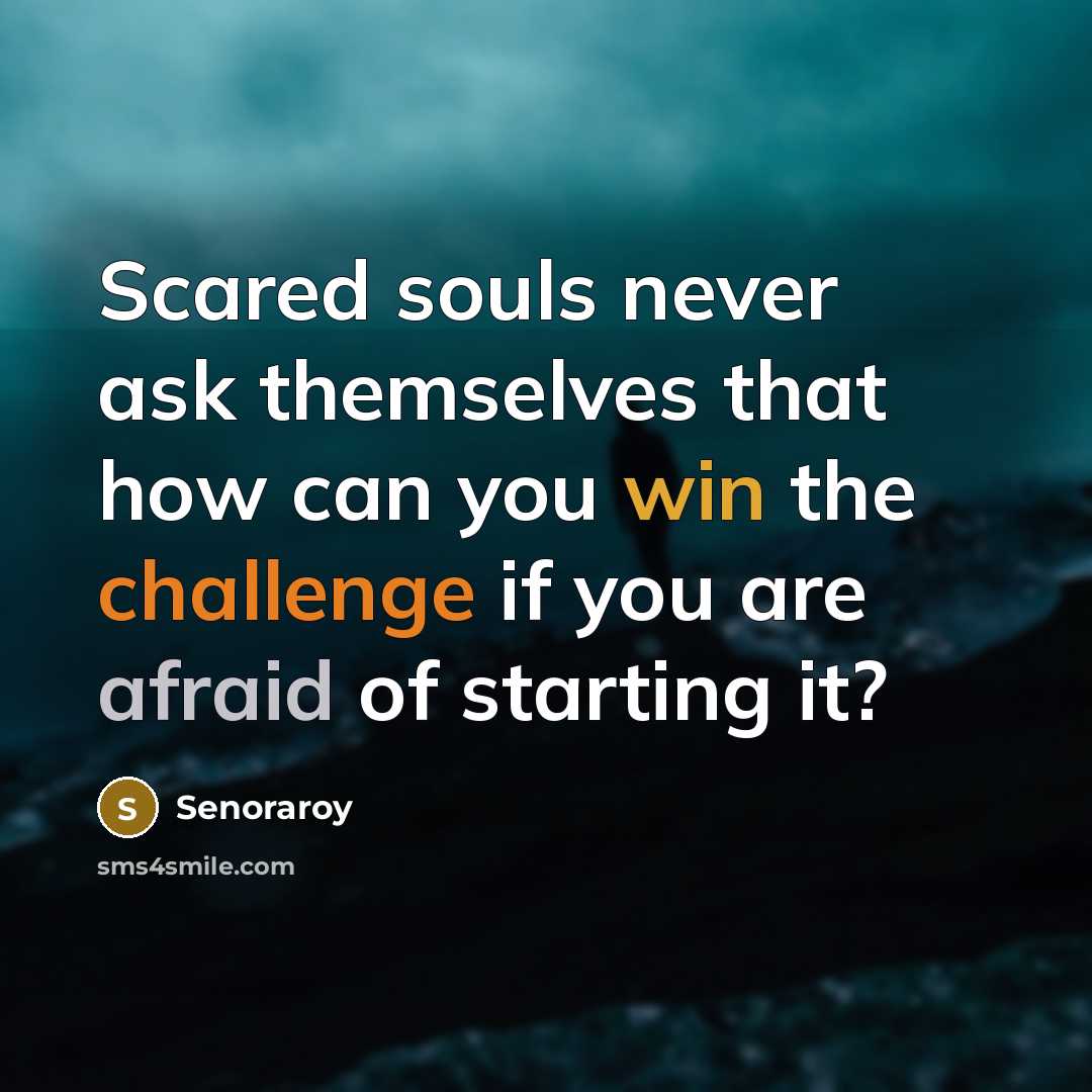 “Scared souls never ask themselves that how can you win…” quote by Senoraroy