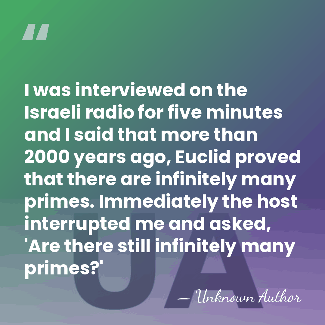 I was interviewed on the Israeli radio for five minutes and I&hellip; - Noga Alon