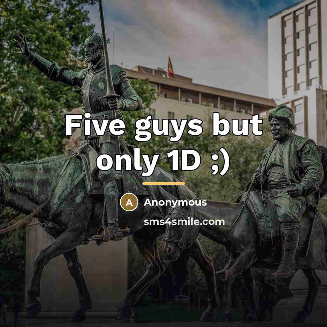 “Five guys but only 1D ;)…” quote by Anonymous