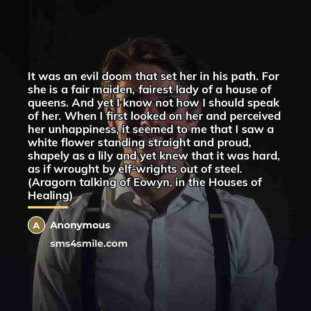 “It was an evil doom that set her in his…” quote by Anonymous