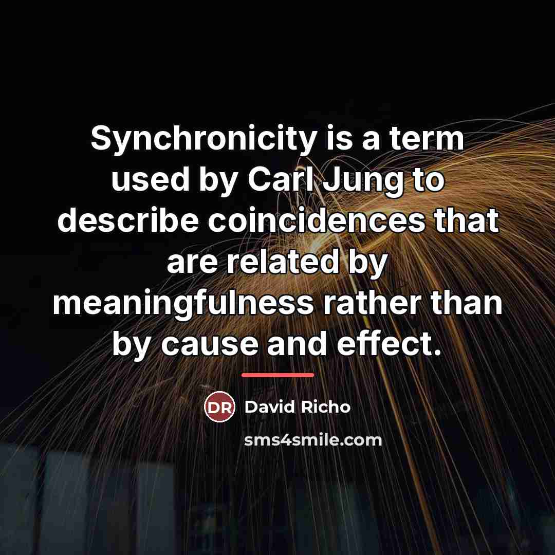 “Synchronicity is a term used by Carl Jung to describe…” quote by David Richo