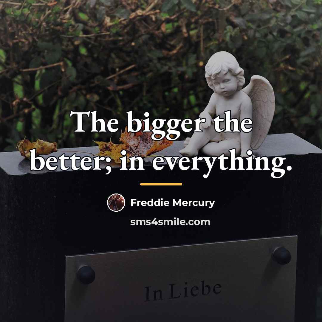 “The bigger the better; in everything.…” quote by Freddie Mercury
