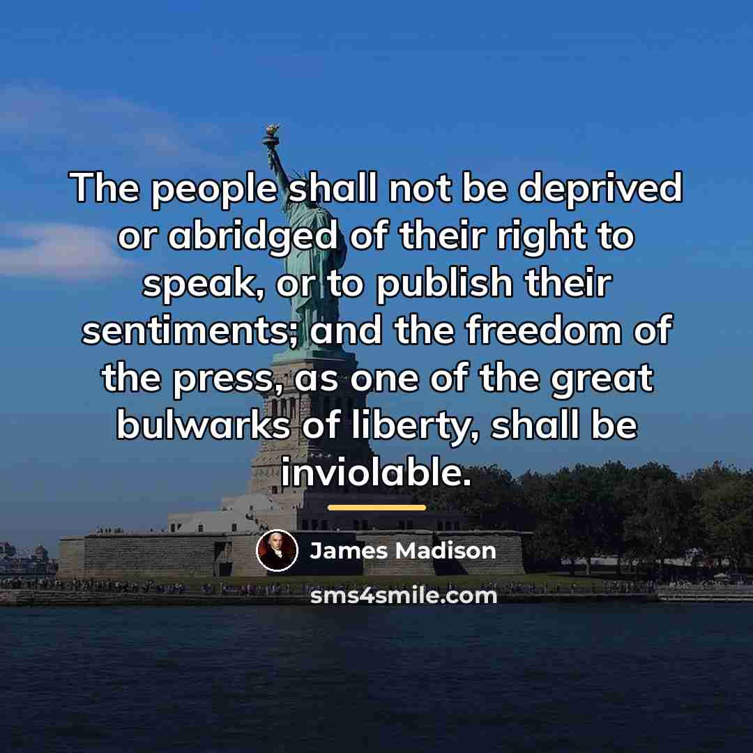 “The people shall not be deprived or abridged of their…” quote by James Madison