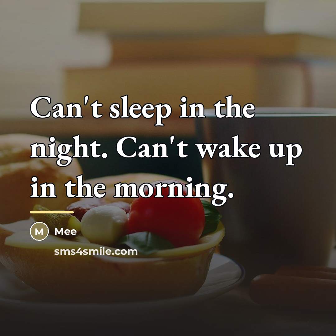 “Can't sleep in the night. Can't wake up in the…” quote by Mee