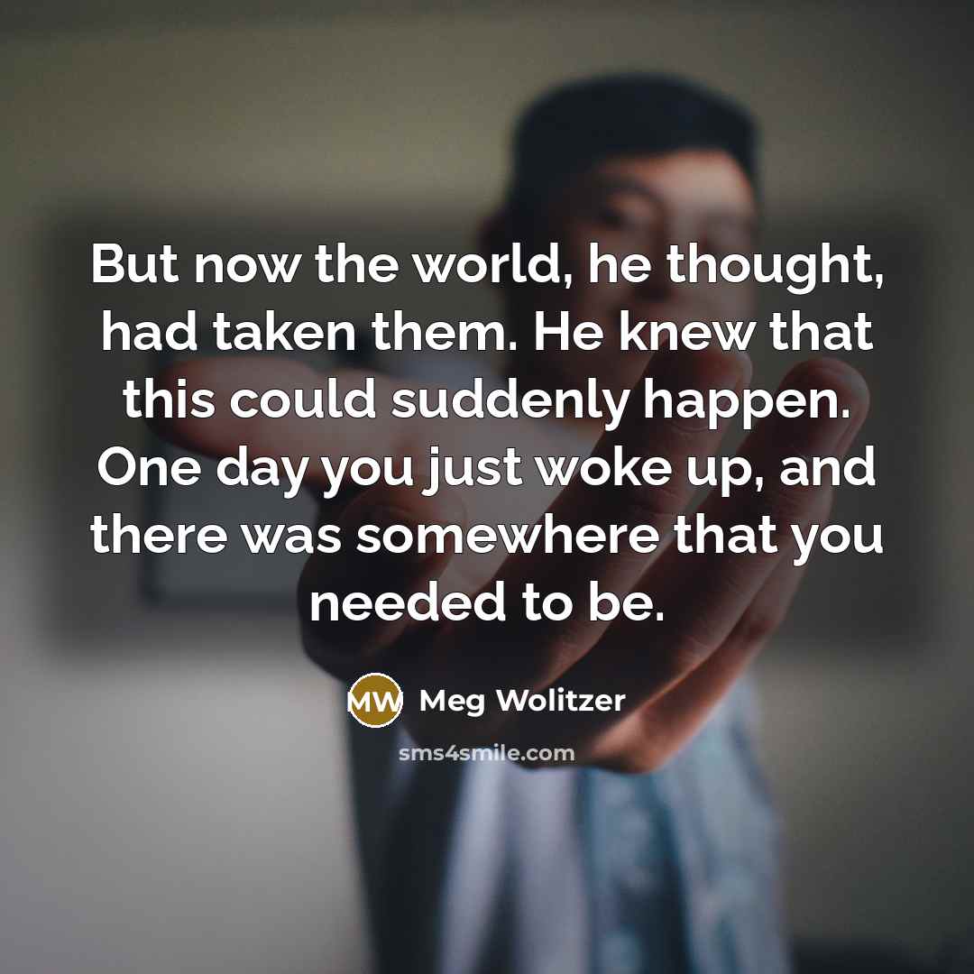 “But now the world, he thought, had taken them. He…” quote by Meg Wolitzer