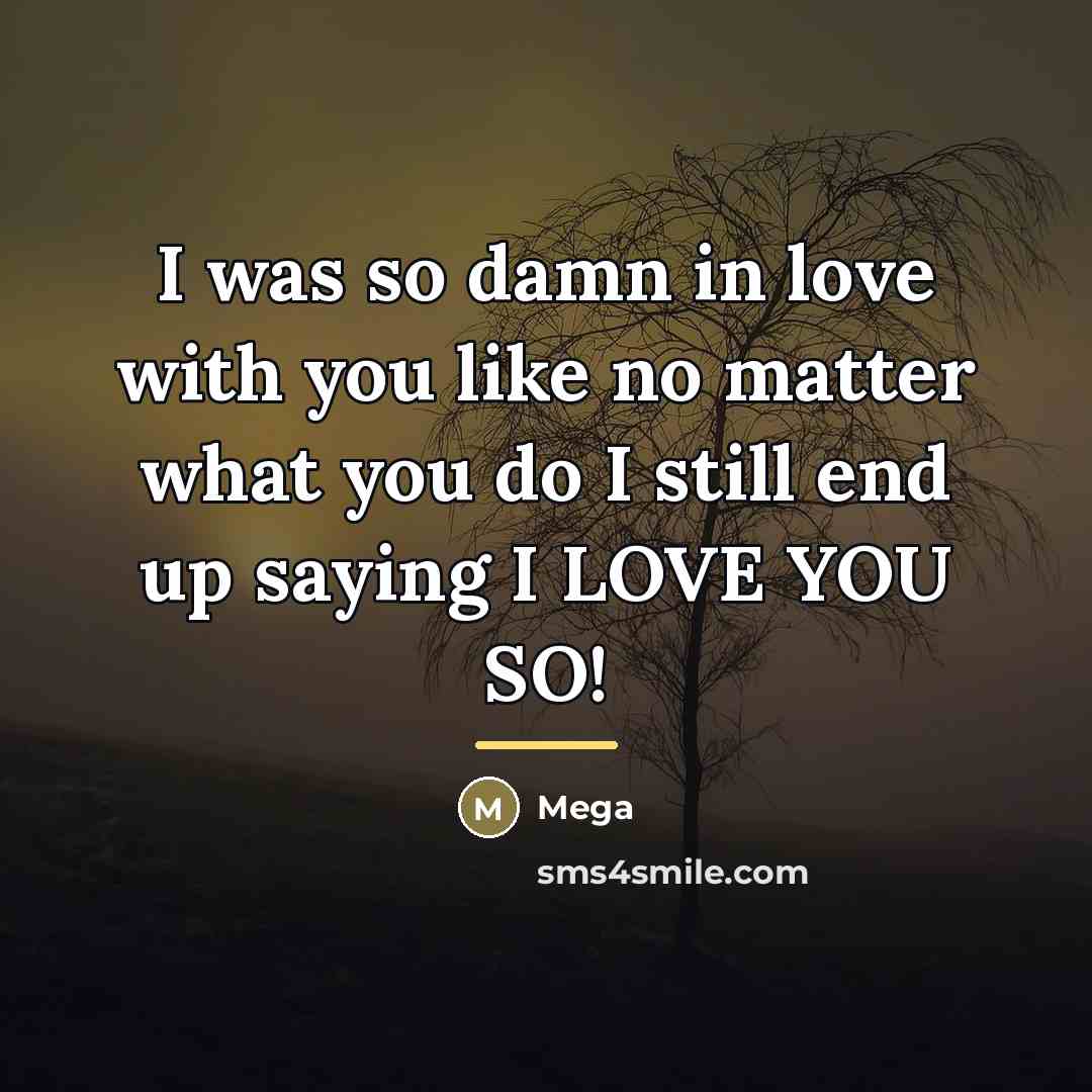 “I was so damn in love with you like no…” quote by Mega