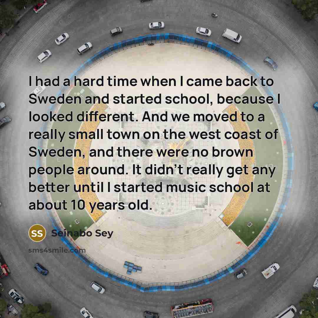 “I had a hard time when I came back to…” quote by Seinabo Sey