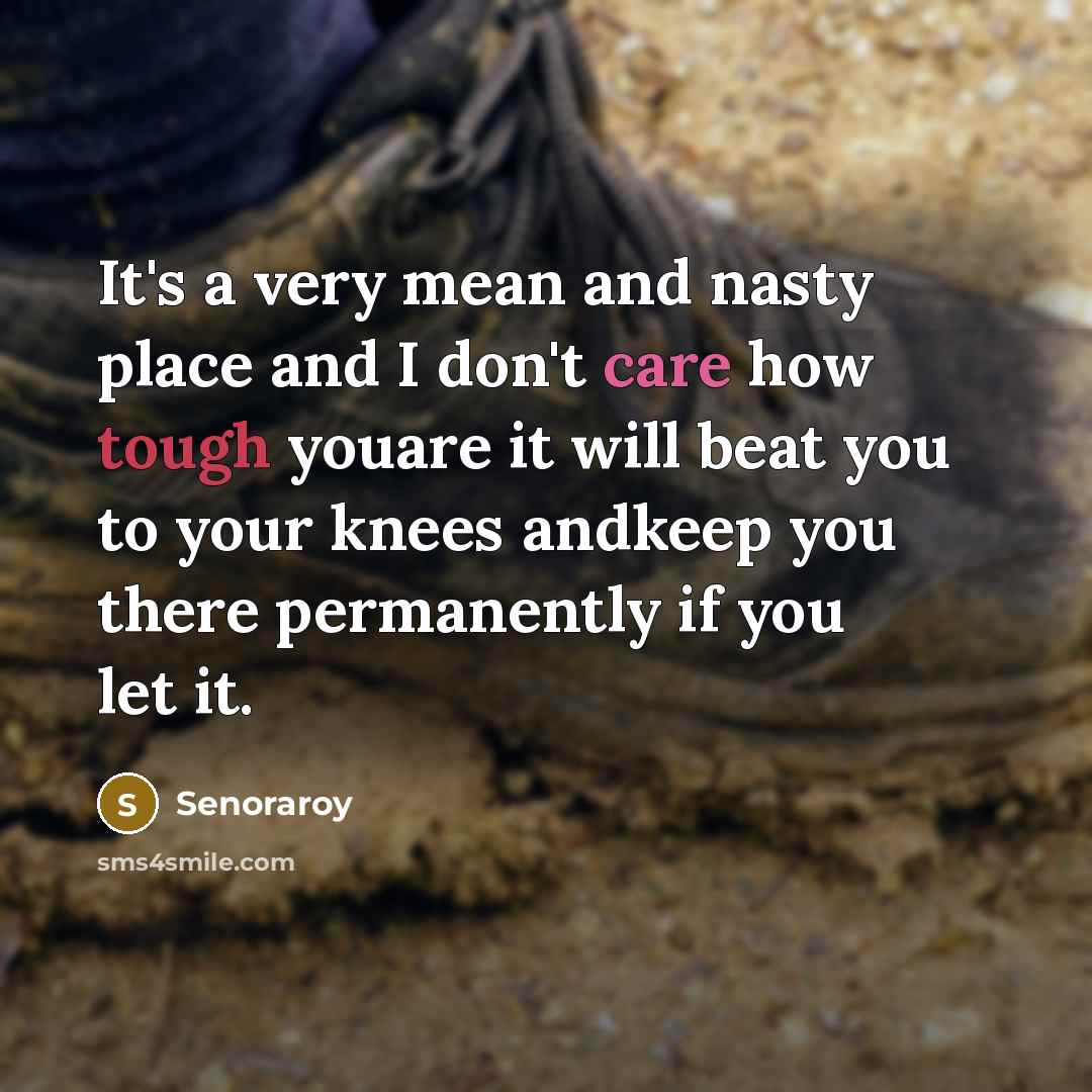 “It's a very mean and nasty place and I don't…” quote by Senoraroy