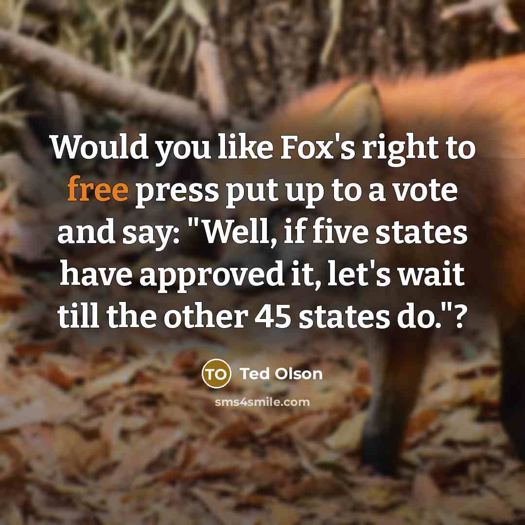 “Would you like Fox's right to free press put up…” quote by Ted Olson
