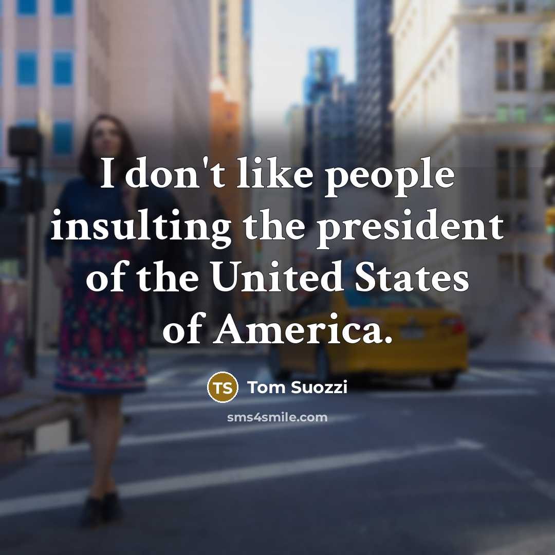 “I don't like people insulting the president of the United…” quote by Tom Suozzi