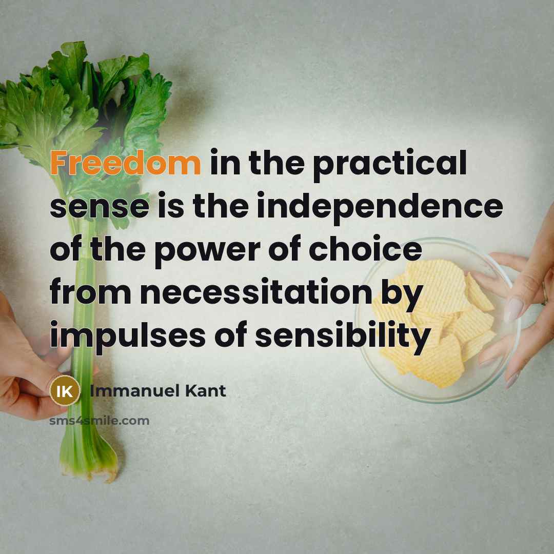 “Freedom in the practical sense is the independence of the…” quote by Immanuel Kant