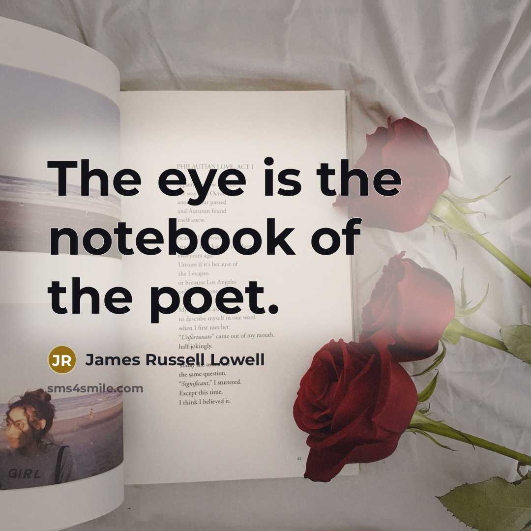 “The eye is the notebook of the poet.…” quote by James Russell Lowell