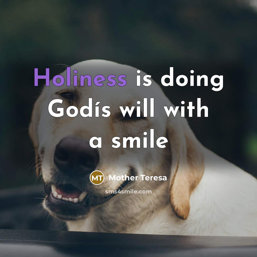 “Holiness is doing Godís will with a smile…” quote by Mother Teresa