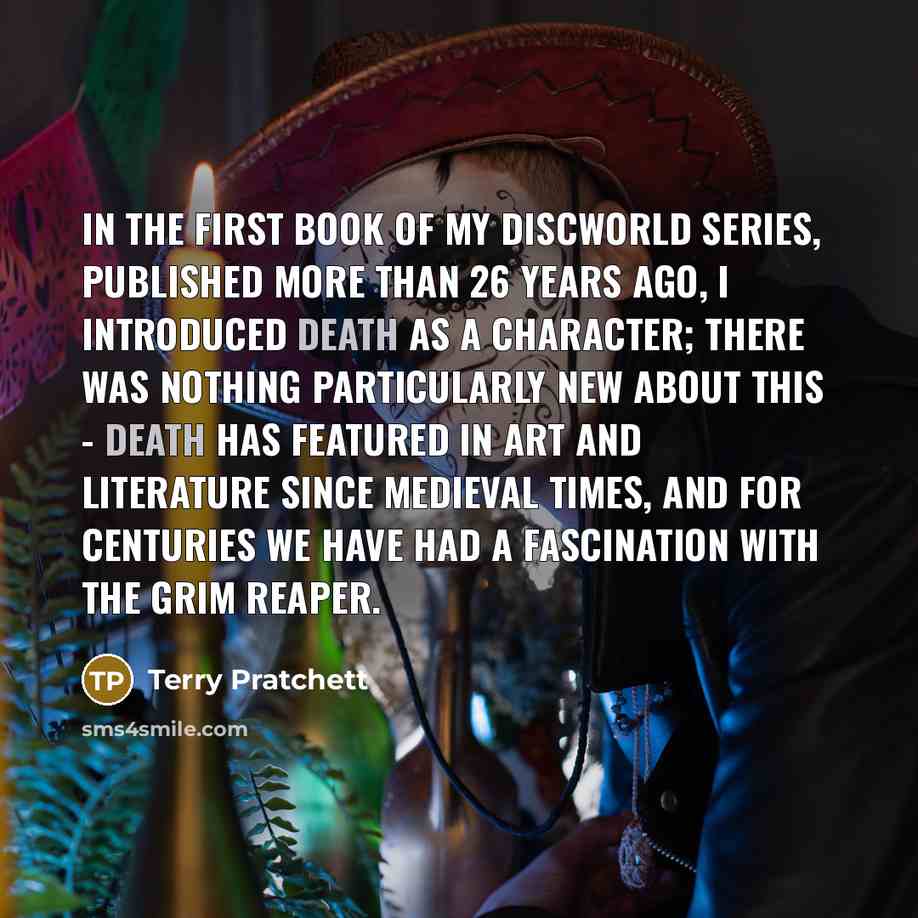 “In the first book of my Discworld series, published more…” quote by Terry Pratchett
