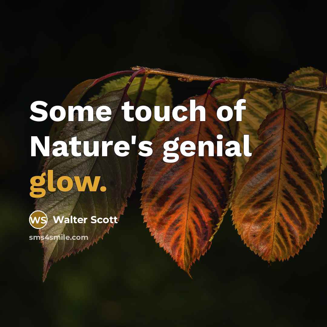 “Some touch of Nature's genial glow.…” quote by Walter Scott