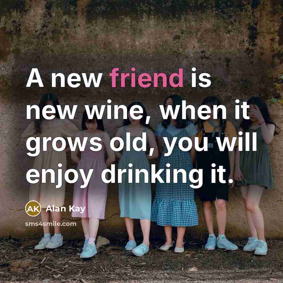 “A new friend is new wine, when it grows old,…” quote by Alan Kay