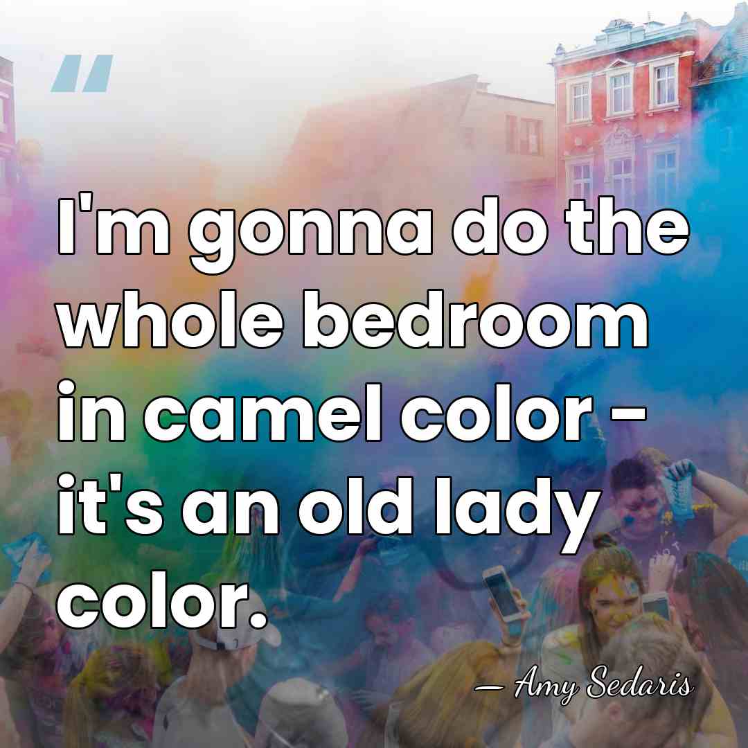 I'm gonna do the whole bedroom in camel color - it's an&hellip; - Amy Sedaris