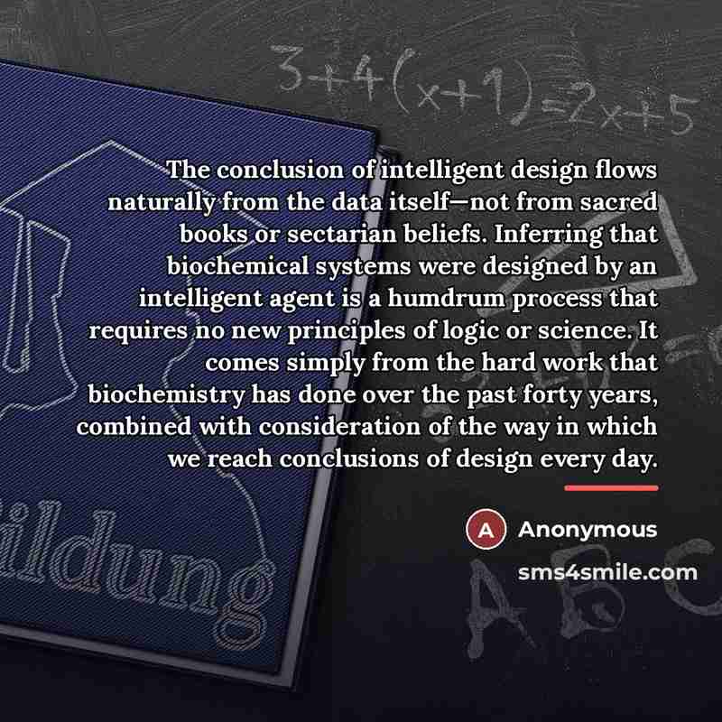“The conclusion of intelligent design flows naturally from the data…” quote by Anonymous