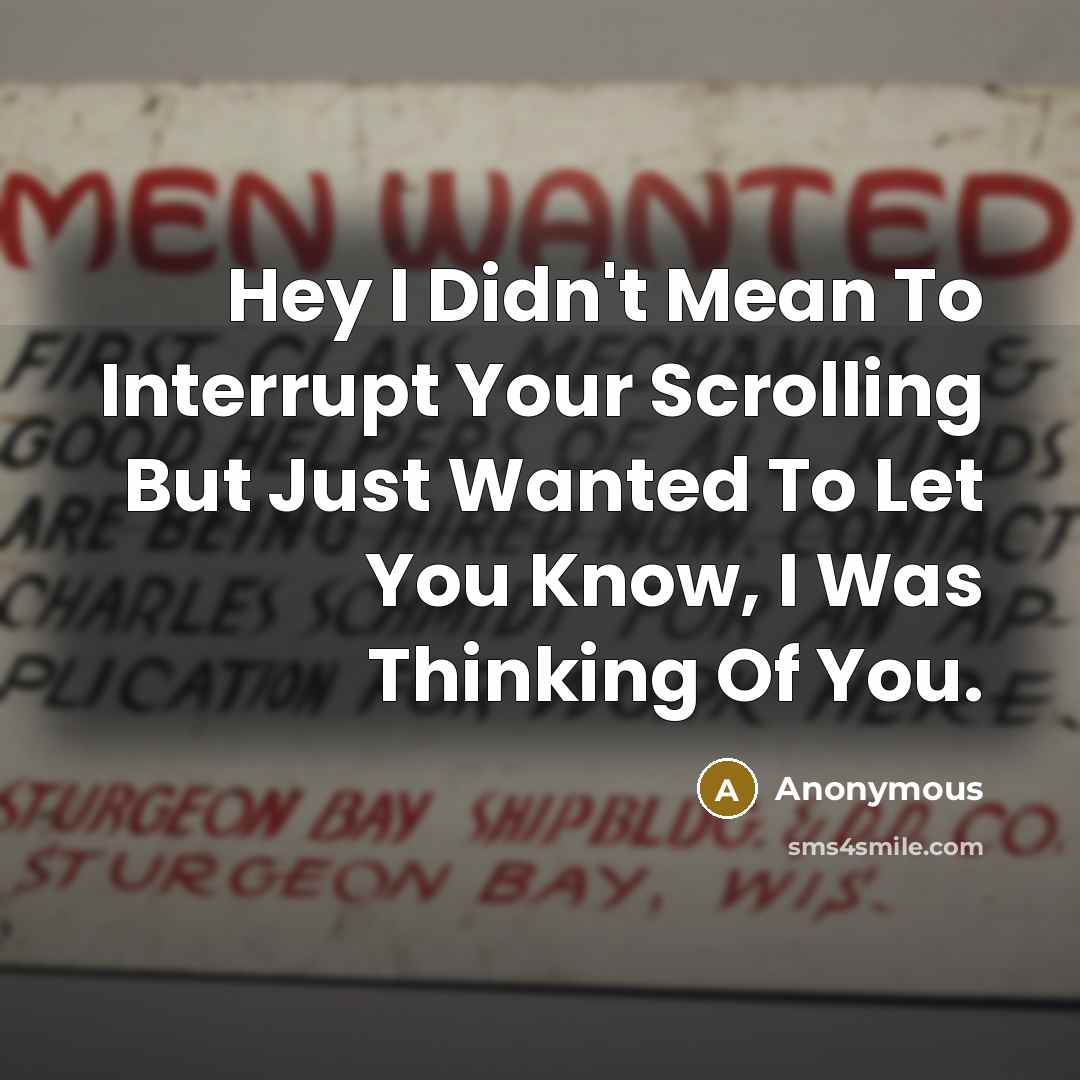 “Hey I Didn't Mean To Interrupt Your Scrolling But Just…” quote by Anonymous