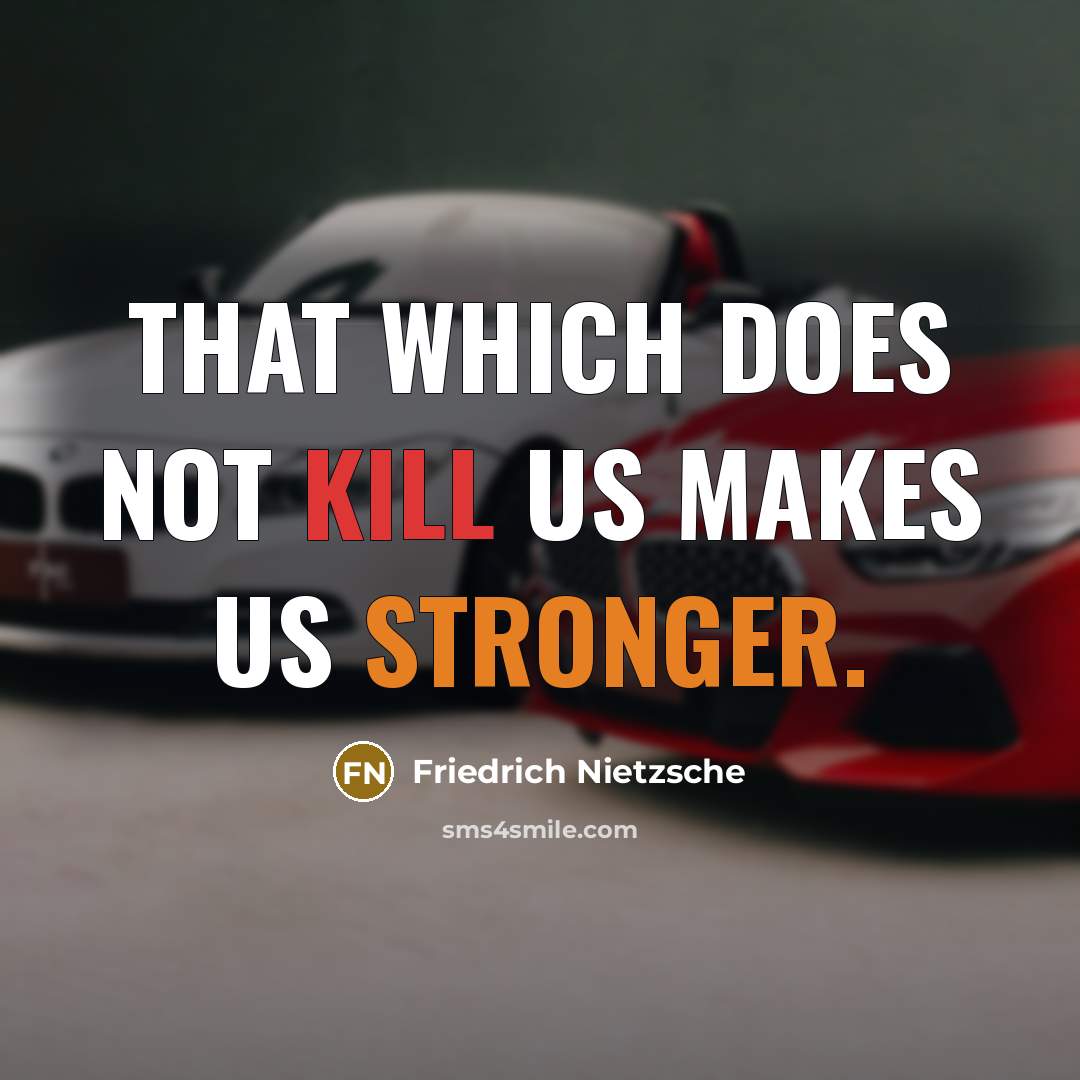“That which does not kill us makes us stronger.” quote by Friedrich Nietzsche