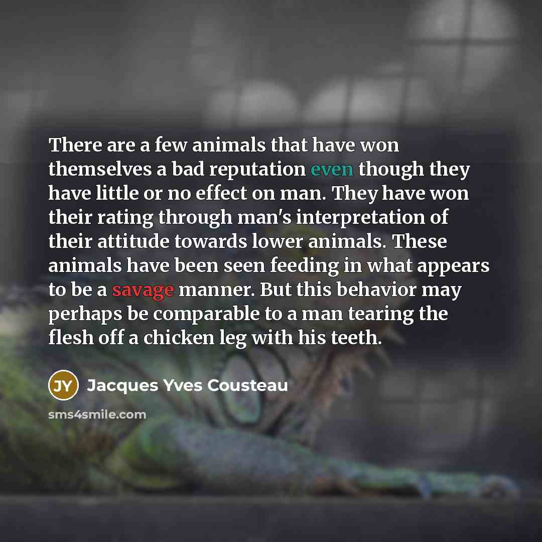 “There are a few animals that have won themselves a…” quote by Jacques Yves Cousteau