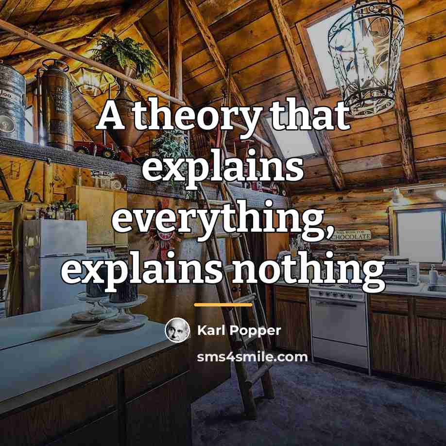 “A theory that explains everything, explains nothing…” quote by Karl Popper