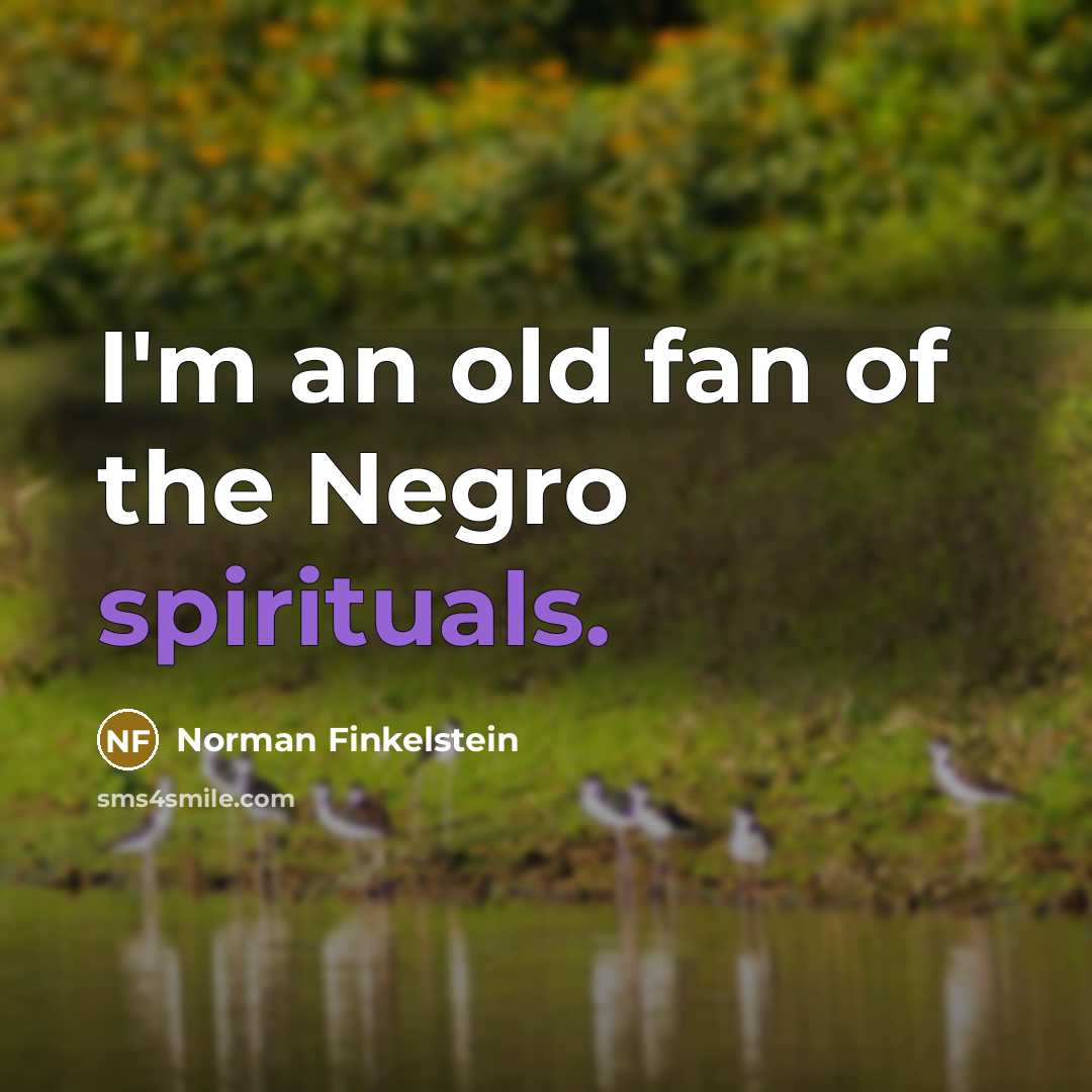 “I'm an old fan of the Negro spirituals.…” quote by Norman Finkelstein