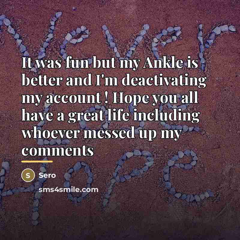 “It was fun but my Ankle is better and I'm…” quote by Sero