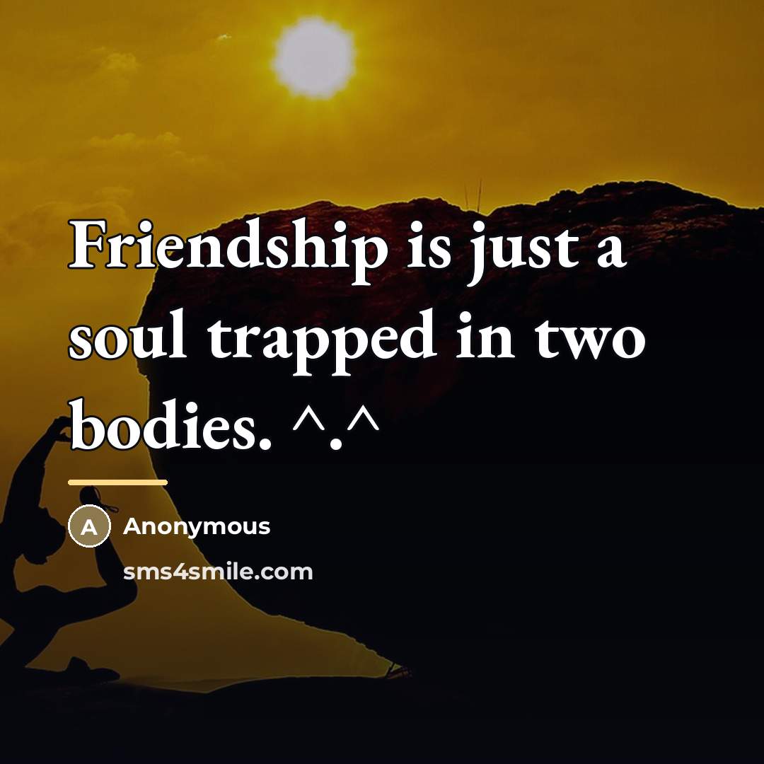 “Friendship is just a soul trapped in two bodies. ^.^…” quote by Anonymous