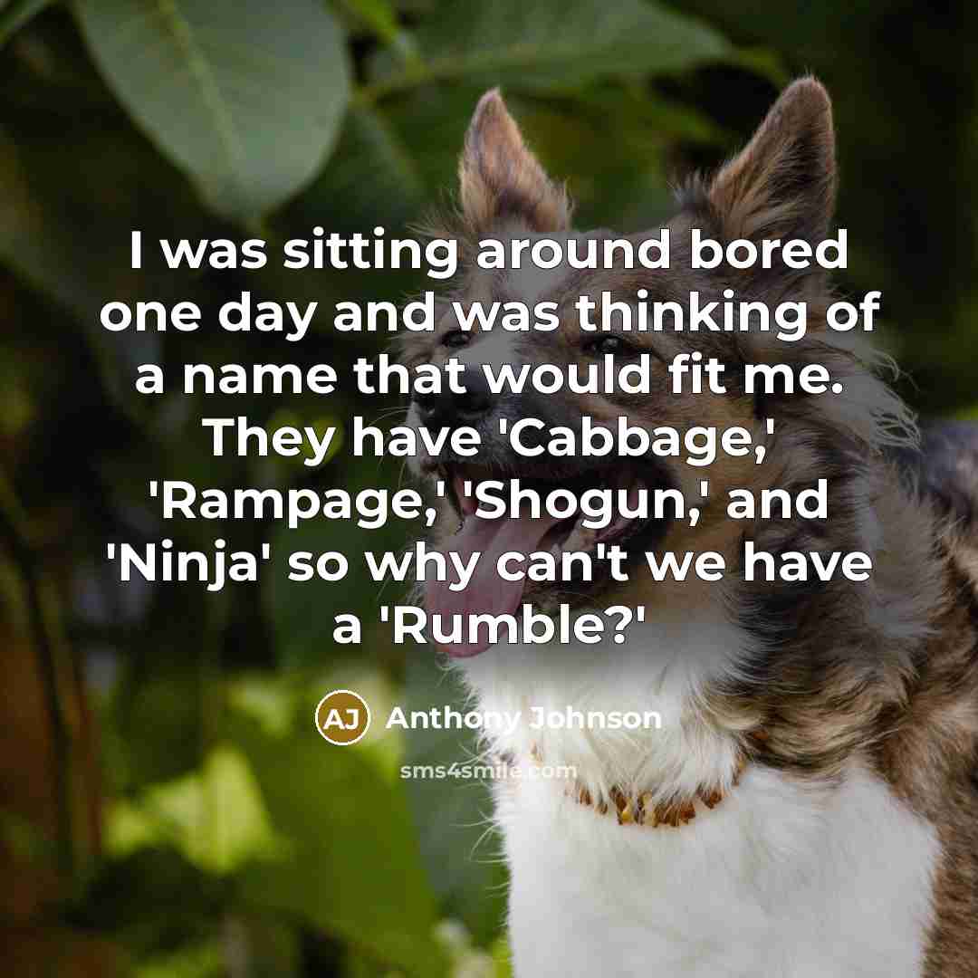 “I was sitting around bored one day and was thinking…” quote by Anthony Johnson