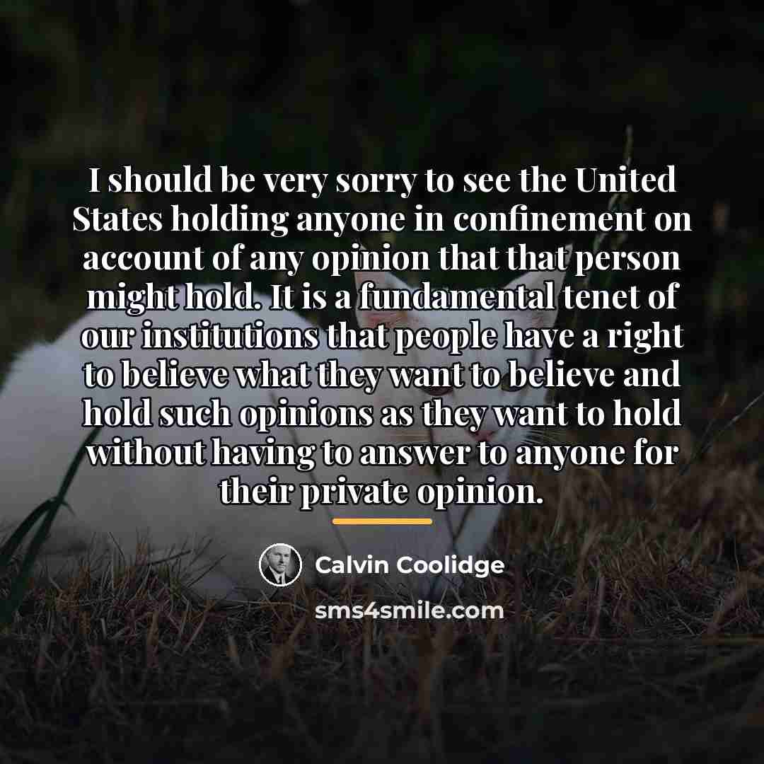 “I should be very sorry to see the United States…” quote by Calvin Coolidge