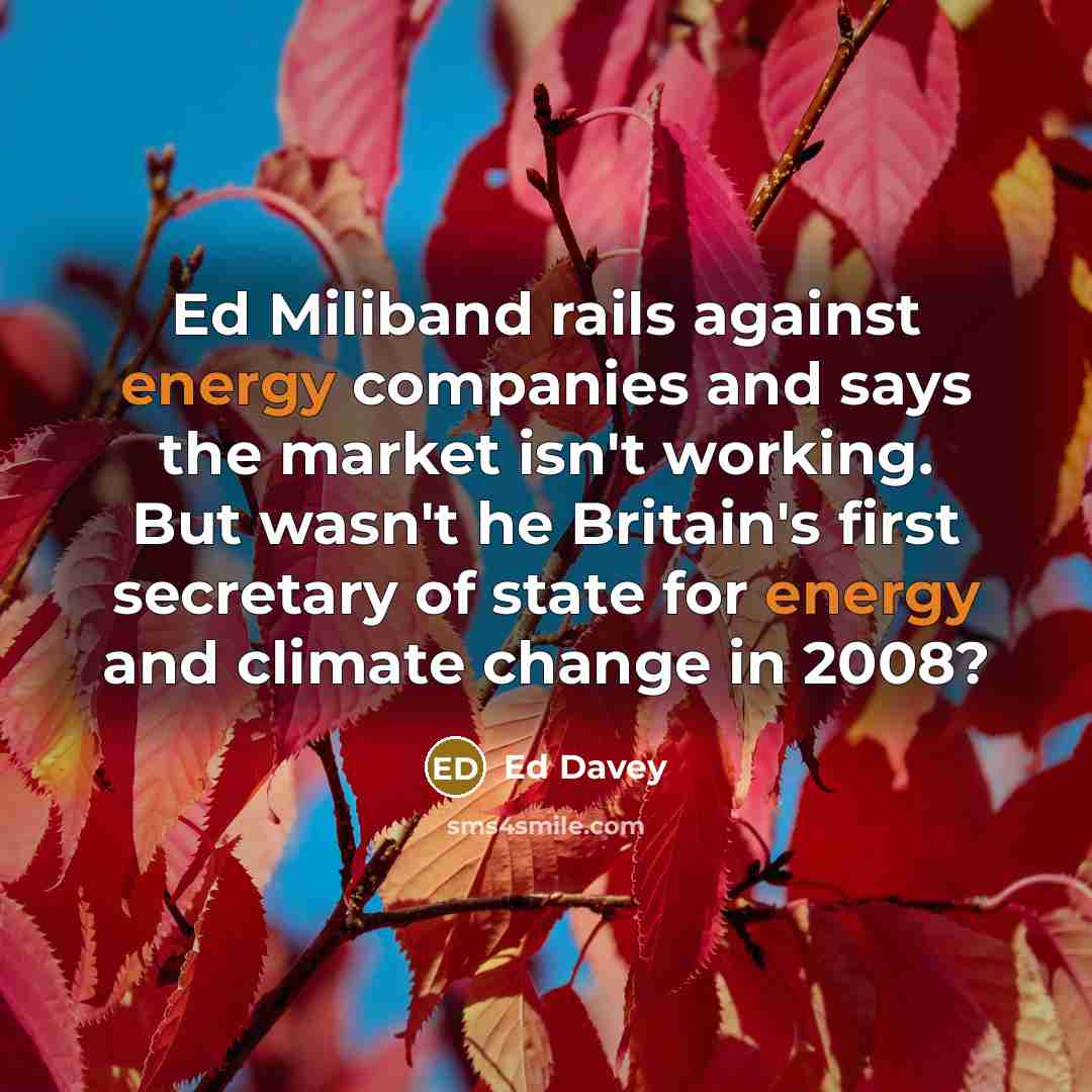 “Ed Miliband rails against energy companies and says the market…” quote by Ed Davey