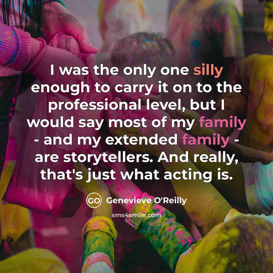 “I was the only one silly enough to carry it…” quote by Genevieve O'Reilly