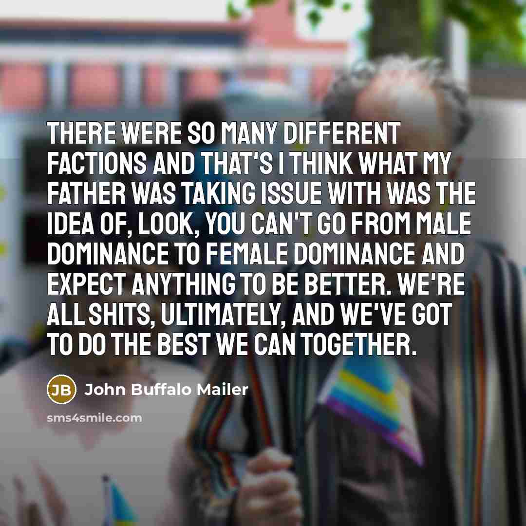 “There were so many different factions and that's I think…” quote by John Buffalo Mailer