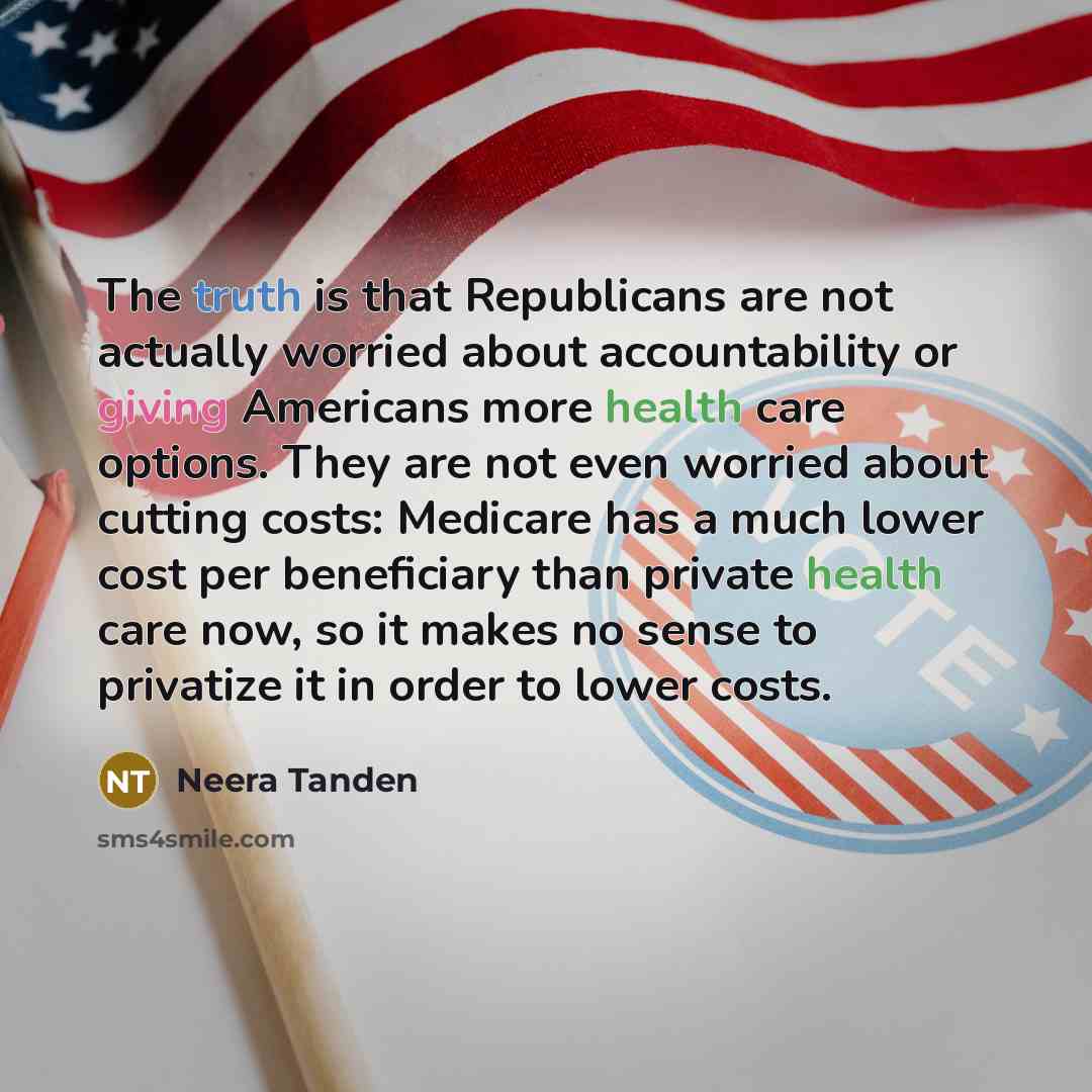 “The truth is that Republicans are not actually worried about…” quote by Neera Tanden