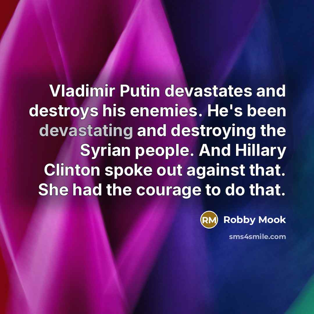 “Vladimir Putin devastates and destroys his enemies. He's been devastating…” quote by Robby Mook