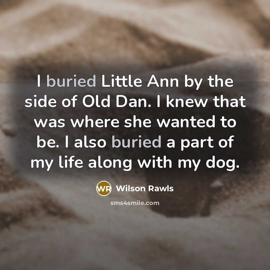 “I buried Little Ann by the side of Old Dan.…” quote by Wilson Rawls