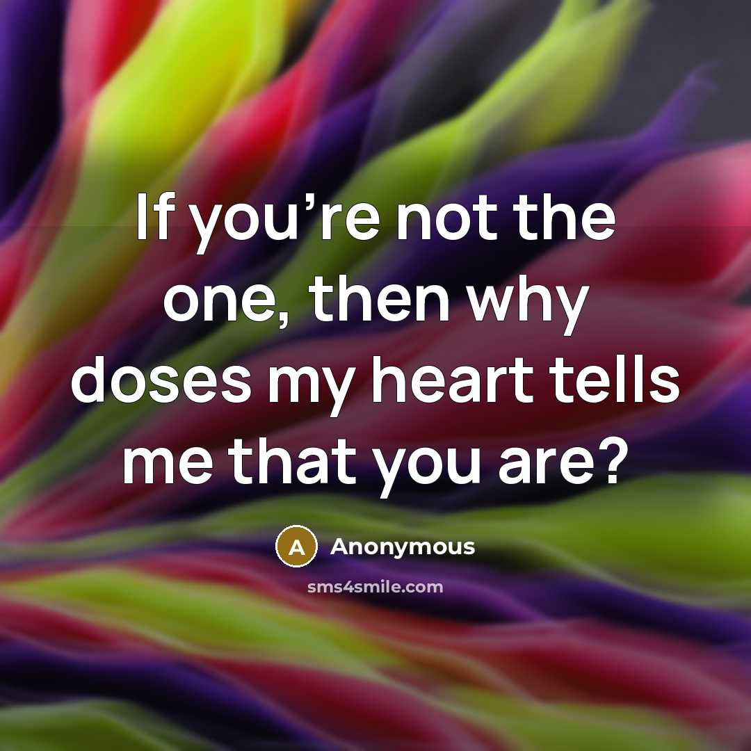 “If you're not the one, then why doses my heart…” quote by Anonymous