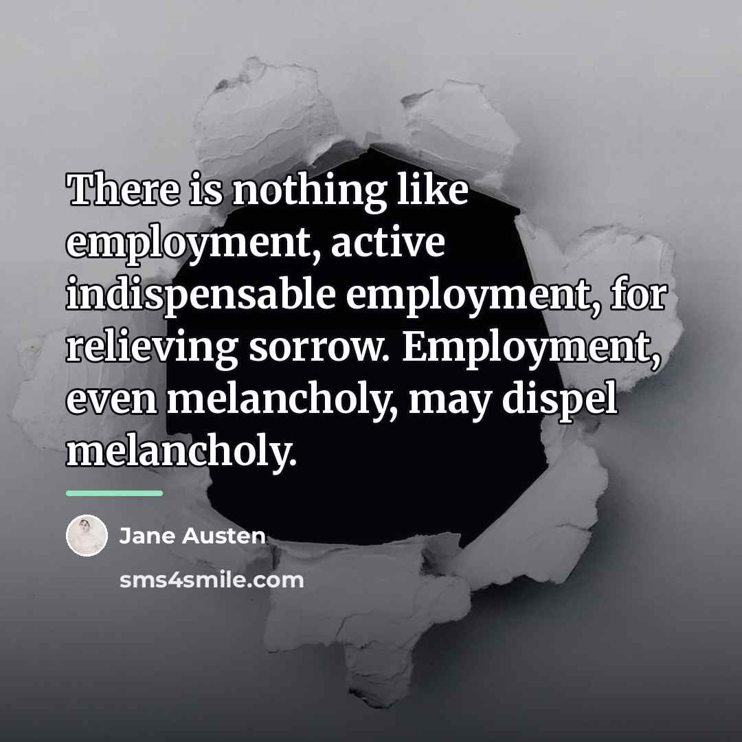 “There is nothing like employment, active indispensable employment, for relieving…” quote by Jane Austen