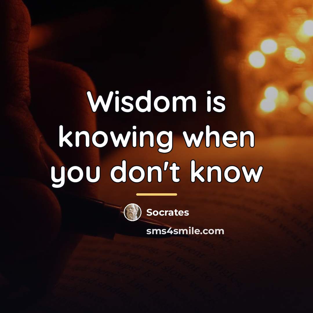 “Wisdom is knowing when you don't know…” quote by Socrates