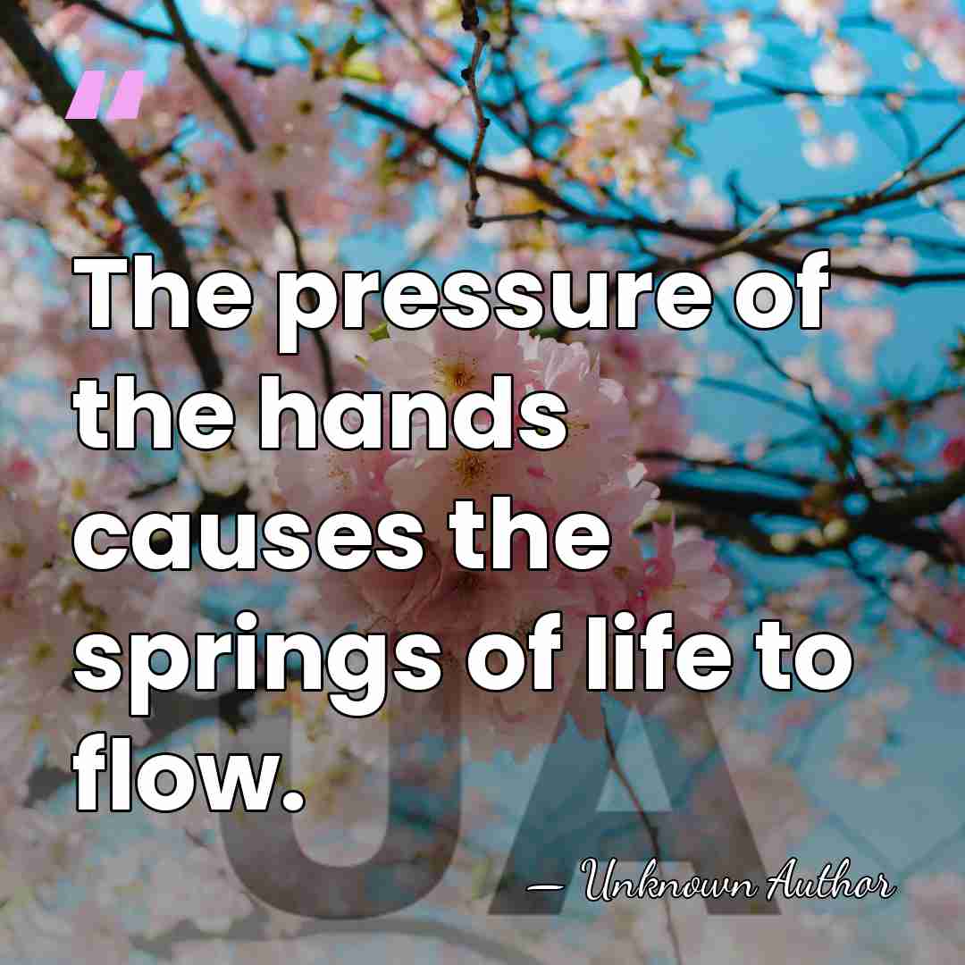 The pressure of the hands causes the springs of life to flow. - Tokujiro Namikoshi
