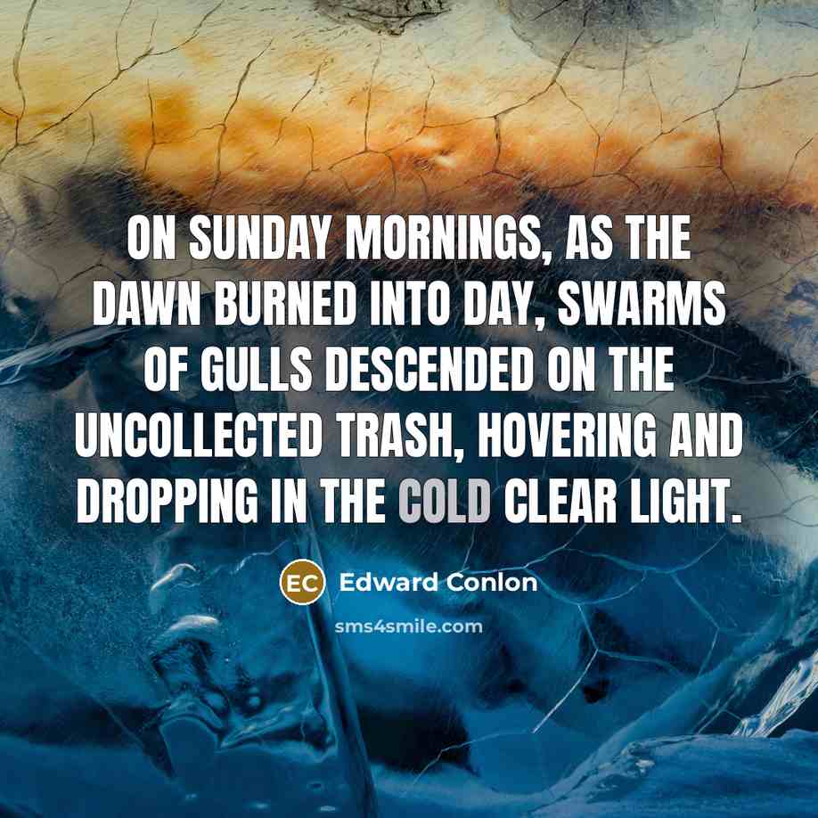 “On Sunday mornings, as the dawn burned into day, swarms…” quote by Edward Conlon