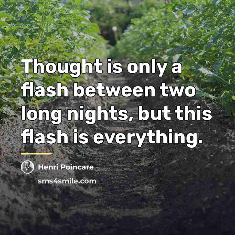 “Thought is only a flash between two long nights, but…” quote by Henri Poincare