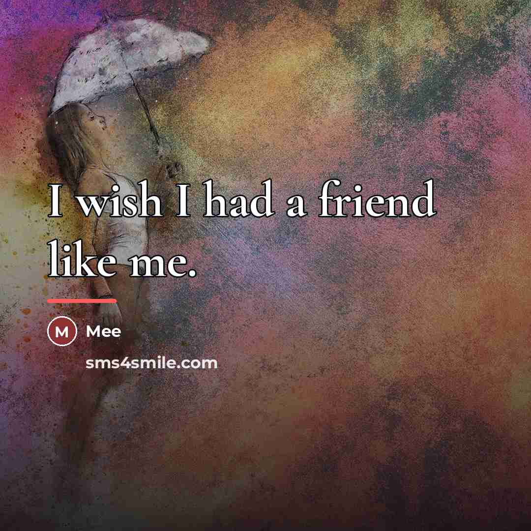 “I wish I had a friend like me.…” quote by Mee