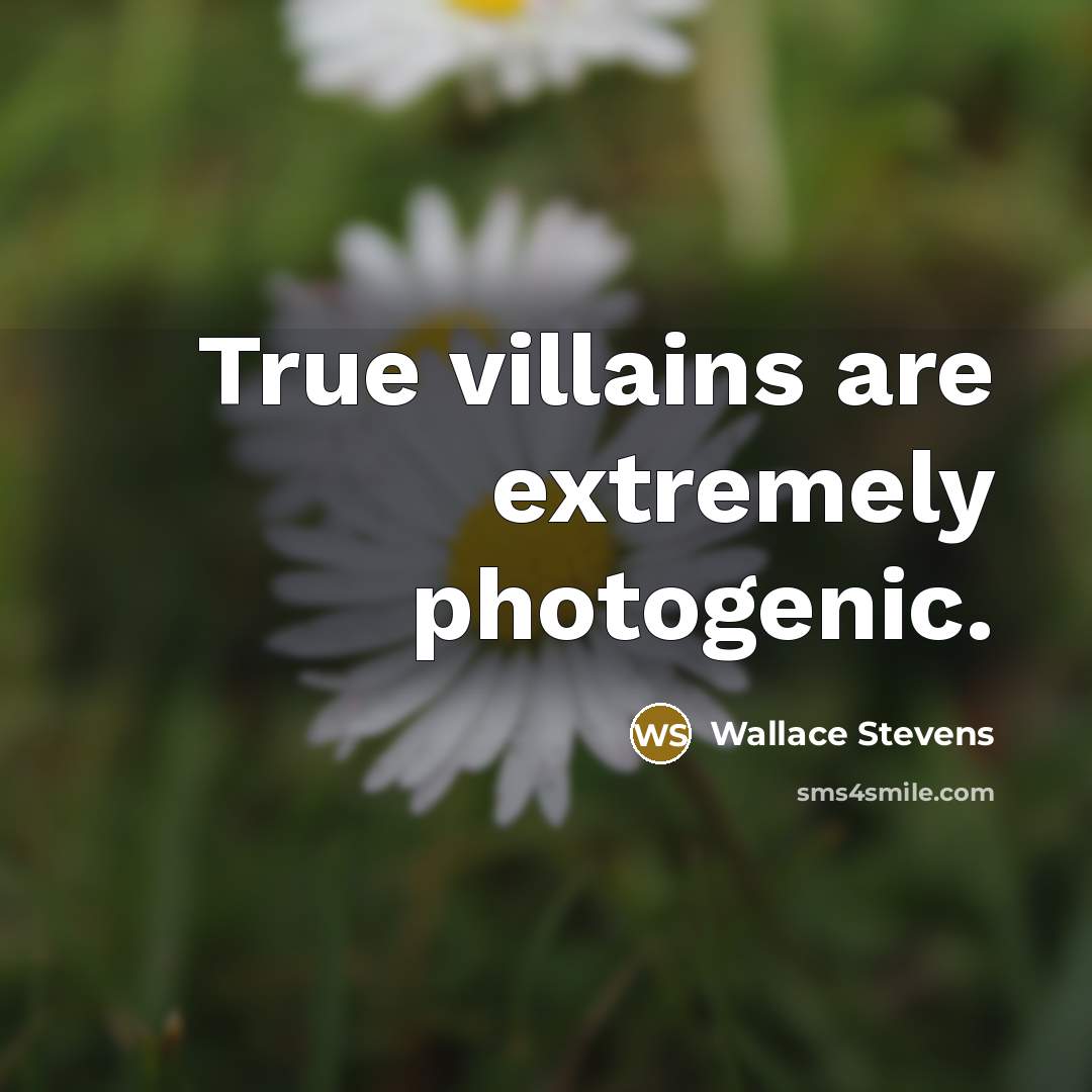 “True villains are extremely photogenic.…” quote by Wallace Stevens
