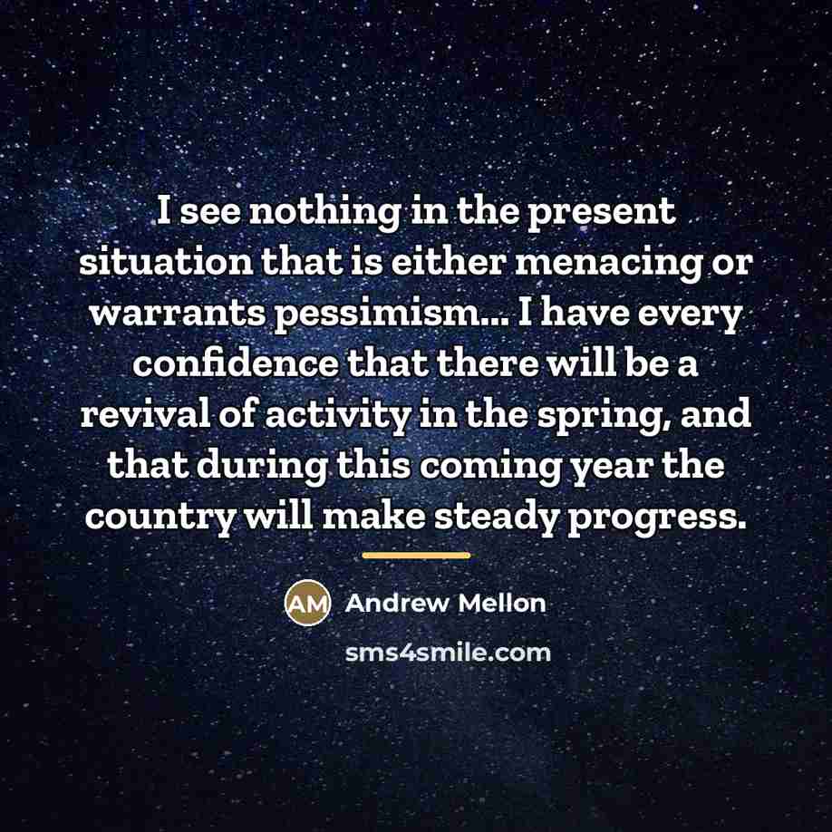 “I see nothing in the present situation that is either…” quote by Andrew Mellon