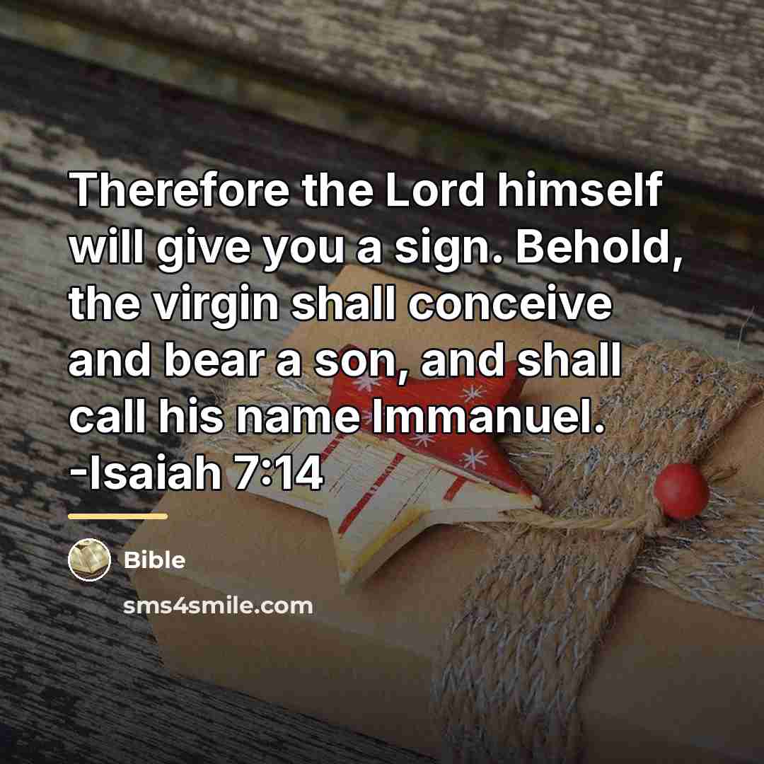 “Therefore the Lord himself will give you a sign. Behold,…” quote by Bible