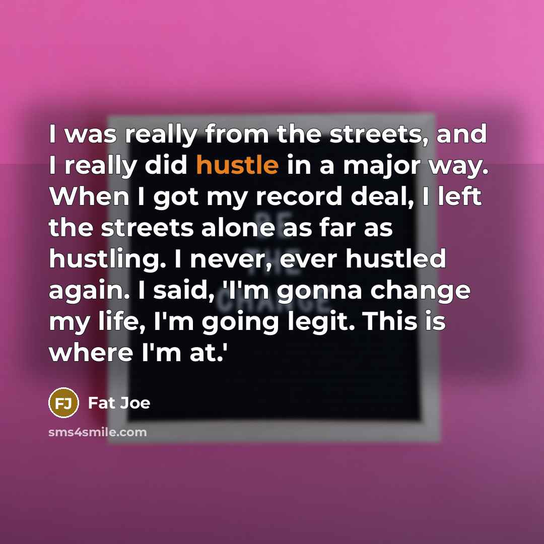 “I was really from the streets, and I really did…” quote by Fat Joe